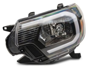 Toyota Tacoma LED Headlights - Raxiom - Axial Series w/ LED Bar, Black Housing - `12-`15