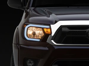 Toyota Tacoma LED Headlights - Raxiom - Axial Series w/ LED Bar, Black Housing - `12-`15