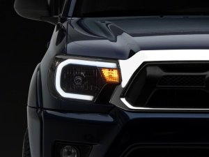 Toyota Tacoma LED Headlights - Raxiom - Axial Series w/ LED Bar, Black Housing - `12-`15