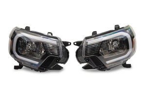 Toyota Tacoma LED Headlights - Raxiom - Axial Series w/ LED Bar, Black Housing - `12-`15