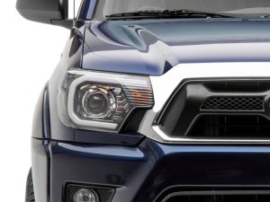 Toyota Tacoma LED Headlights - Front - Raxiom - Axial Series Projector with LED Bar - Black Housing - `12-`15