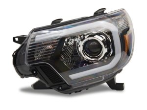 Toyota Tacoma LED Headlights - Raxiom - Axial Projector with SEQL LED Bar - Black Housing - `12-`15