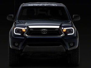 Toyota Tacoma LED Headlights - Raxiom - Axial Projector with SEQL LED Bar - Black Housing - `12-`15