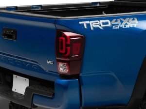 Toyota Tacoma LED Taillights - Raxiom - Sequential, XW Series - Black Housing - Red Lens - `16-`23