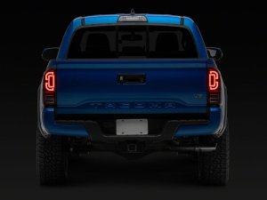 Toyota Tacoma LED Taillights - Raxiom - Sequential, XW Series - Black Housing - Red Lens - `16-`23