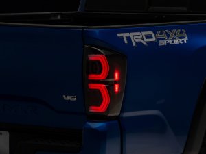 Toyota Tacoma LED Taillights - Rear - Raxiom - Deuce - Black Housings with Smoked Lenses - `16-`23