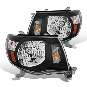 Toyota Tacoma LED Headlights - Raxiom - Euro Style, Clear Lens - Black - `05-`09