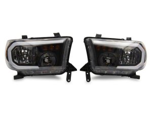 Toyota Tundra LED Headlights - Raxiom - Axial Series w/ SEQL LED Bar, Black Housing, Clear Lens - Black - `07-`13