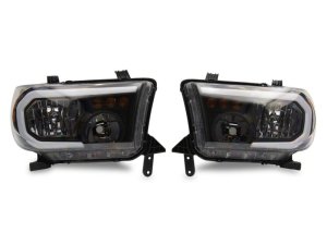 Toyota Tundra LED Headlights - Raxiom - Axial Series w/ SEQL LED Bar, Black Housing, Clear Lens - Black - `07-`13