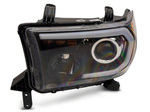 Toyota Tundra LED Headlights - Raxiom - Axial Series Projector with LED Bar - Black Housing - `07-`13