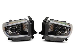 Toyota Tundra LED Headlights - Raxiom - Axial Projector Headlights w/ SEQL LED Bar - Black Housing - `14-`21