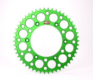 Kawasaki KX X Rear Sprocket - Renthal - Ultralight 520-51P Teeth - Green - `04-`23