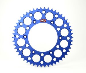 Yamaha YZ 85 Rear Sprocket - Renthal - Ultralight, Grooved, 428-47P - Blue - `93-`18