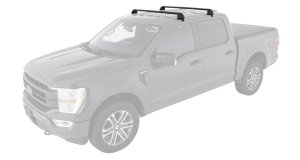 Ford F150 Supercrew Roof Rack - Rhino-Rack - Vortex ROC25 Flush 2 Bar - Black - `04-`08