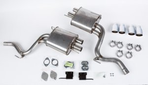 Ford Mustang Performance Exhaust - Rear - Roush - Axle Back Quad Tip Active-Ready - `15-`17