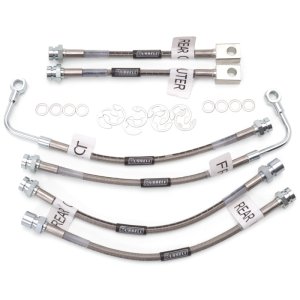 Pontiac Firebird Brake Line Kit - Russell - Stainless Steel Braided Hose, Zinc Plated Fittings - `98-`02
