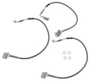 Jeep Wrangler TJ Brake Line Kit - Russell - Stainless Steel Braided Hose - Black - `97-`06 Jeep Wrangler TJ Brake Line Kit - Russell - Stainless Steel Braided Hose - Black - `97-`06