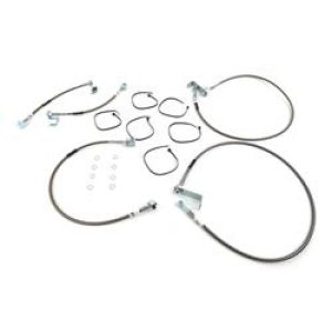 Ford F-250 Super Duty Brake Line Kit - Front + Rear - Russell - 6in Lift - Black - `05-`06