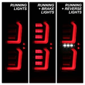 GMC Sierra LED Tail Lights - SPYDER - Incandescent Bulb Model Only - Black - `19-`20