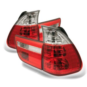 BMW X5 Tail Lights - SPYDER - Euro Style - Red/Clear - `00-`06 BMW X5 Tail Lights - SPYDER - Euro Style - Red/Clear - `00-`06
