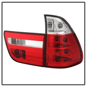 BMW X5 Tail Lights - SPYDER - Euro Style - Red/Clear - `00-`06 BMW X5 Tail Lights - SPYDER - Euro Style - Red/Clear - `00-`06