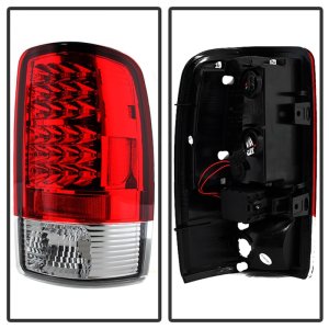 Chevrolet Suburban 1500 LED Tail Lights - SPYDER - Red/Clear - `00-`06