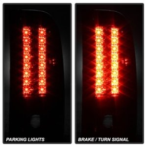 Chevrolet Silverado LED Tail Lights - SPYDER - Red/Smoke - `07-`13