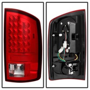 Dodge Ram 2500 LED Tail Lights - SPYDER - Red Clear - `03-`06