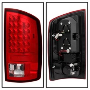 Dodge Ram 3500 Tail Lights - SPYDER - ALT-YD-DRAM06-LED-RC - Red Clear - `07-`09