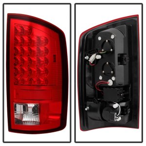 Dodge Ram 3500 Tail Lights - SPYDER - ALT-YD-DRAM06-LED-RC - Red Clear - `07-`09