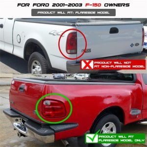 Ford F150 Tail Lights - SPYDER - Euro Style - Black - `01-`03
