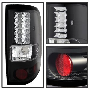 Ford F150 LED Tail Lights - Rear - SPYDER - Black - `04-`08