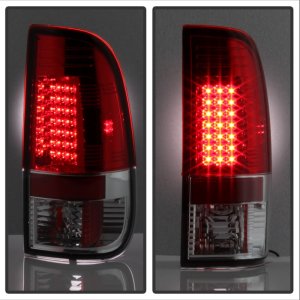 Ford F-250 Tail Lights - SPYDER - LED - Red Clear - `99-`07