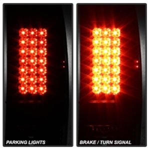 Ford Super Duty LED Tail Lights - SPYDER - Black - `08-`15