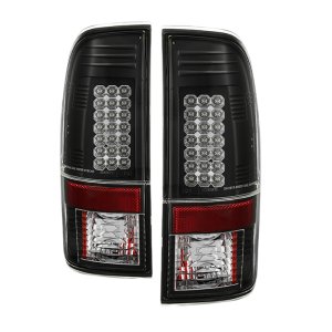 Ford Super Duty LED Tail Lights - SPYDER - Black - `08-`15
