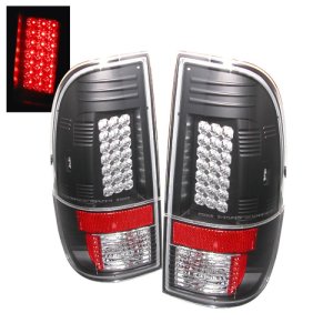 Ford Super Duty LED Tail Lights - SPYDER - Black - `08-`15