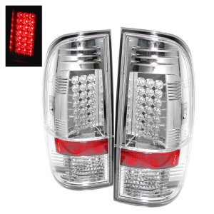 Ford Super Duty LED Tail Lights - SPYDER - Chrome - `08-`15