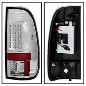 Ford Super Duty LED Tail Lights - SPYDER - Chrome - `08-`15