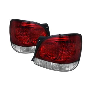 Lexus GS 300 Tail Light Set - SPYDER - LED 4pcs with Trunk Piece - Red/Clear - `98-`05