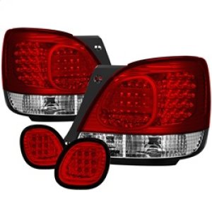 Lexus GS 300 Tail Light Set - SPYDER - LED 4pcs with Trunk Piece - Red/Clear - `98-`05