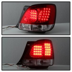 Lexus GS 400 Tail Light Set - SPYDER - LED 4pcs with Trunk Piece - Red/Clear - `98-`05