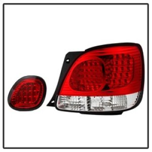 Lexus GS 400 Tail Light Set - SPYDER - LED 4pcs with Trunk Piece - Red/Clear - `98-`05