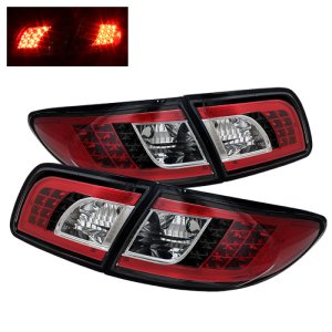 Mazda 6 Tail Lights - Rear - SPYDER - LED - Black - `03-`08