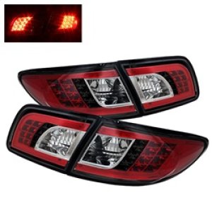 Mazda 6 Tail Lights - Rear - SPYDER - LED - Black - `03-`08