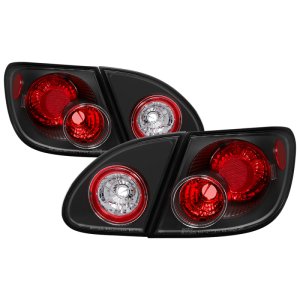 Toyota Corolla Tail Lights - Rear - SPYDER - Euro Style - Black - `03-`08