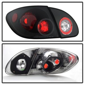 Toyota Corolla Tail Lights - Rear - SPYDER - Euro Style - Black - `03-`08