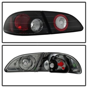 Toyota Corolla Euro Tail Lights - SPYDER - Euro Style - Black - `98-`02