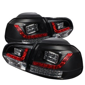 Volkswagen Golf LED Tail Lights - SPYDER - Black - `10-`13