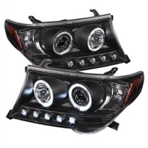 Toyota Land Cruiser Headlights - SPYDER - Projector LED Halo - Black - `08-`11
