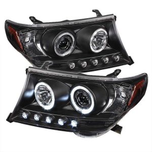 Toyota Land Cruiser Headlights - SPYDER - Projector LED Halo - Black - `08-`11